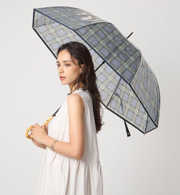 UNITED ARROWS green label relaxing「チェック ビニール アンブレラ / 雨傘 / レイン」|傘|