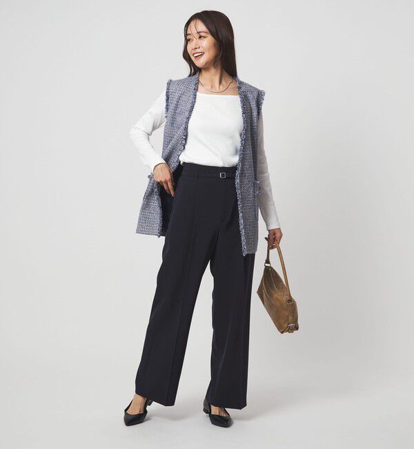 UNITED ARROWS green label relaxing「［size SHORT/TALLあり］パウドレ ワイド パンツ ウォッシャブル ストレッチ」|スラックス|