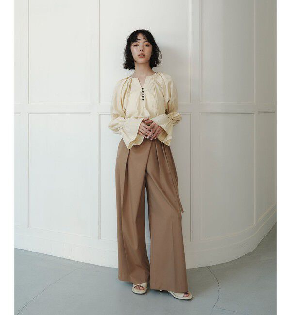 EMMEL REFINES「＜EMMEL REFINES＞EM ダブルベルト ラップライク パンツ」|チノ|