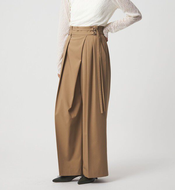 EMMEL REFINES「＜EMMEL REFINES＞EM ダブルベルト ラップライク パンツ」|チノ|