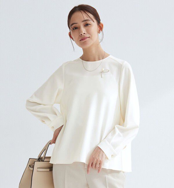 UNITED ARROWS green label relaxing「［size SHORTあり］パウドレ プリーツ ブラウス ウォッシャブル ストレッチ」|シャツ・ブラウス|