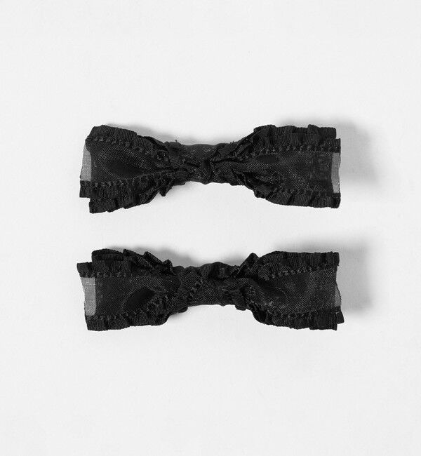 UNITED ARROWS green label relaxing「リボン ヘアクリップ セット / キッズ」|ヘアバンド|BLACK