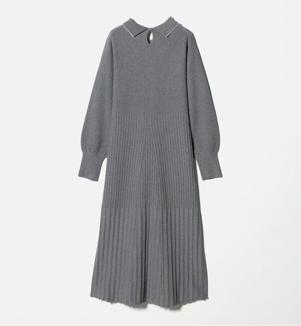 UNITED ARROWS green label relaxing「フィット＆フレア 襟付き ニット ワンピース」|ワンピース|