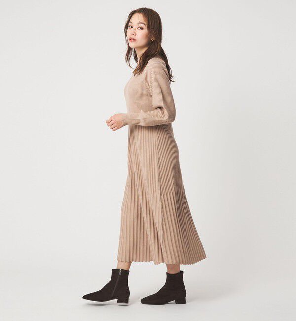 UNITED ARROWS green label relaxing「フィット＆フレア 襟付き ニット ワンピース」|ワンピース|