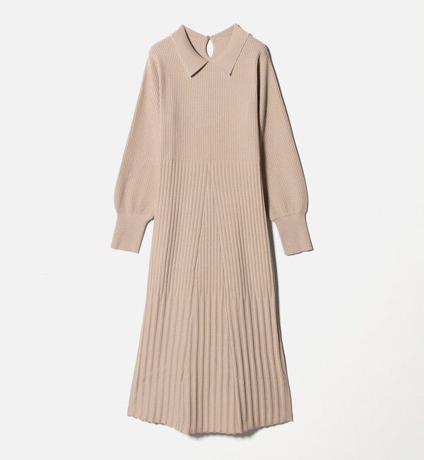 UNITED ARROWS green label relaxing「フィット＆フレア 襟付き ニット ワンピース」|ワンピース|