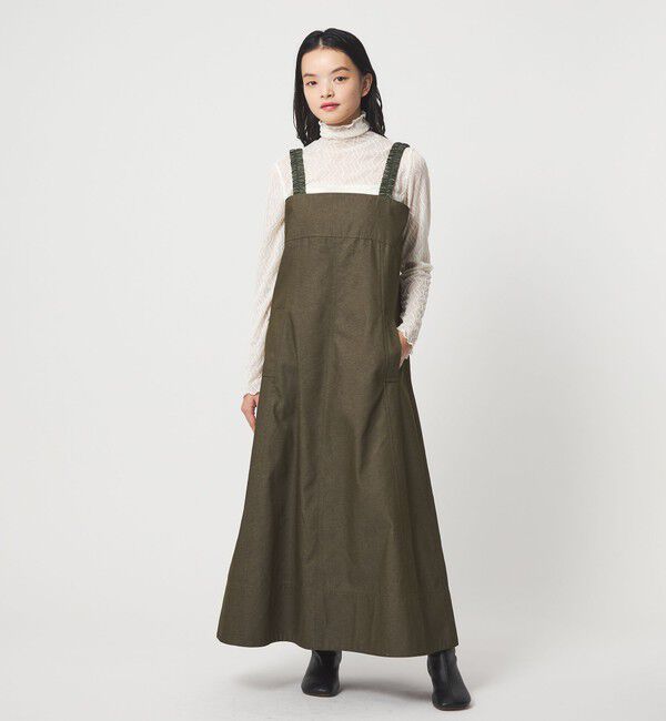 EMMEL REFINES「＜EMMEL REFINES＞EM ギャザーストラップ ジャンパースカート」|ワンピース|OLIVE