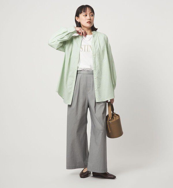 UNITED ARROWS green label relaxing「［size SHORTあり］フリルネック ブラウス」|シャツ・ブラウス|