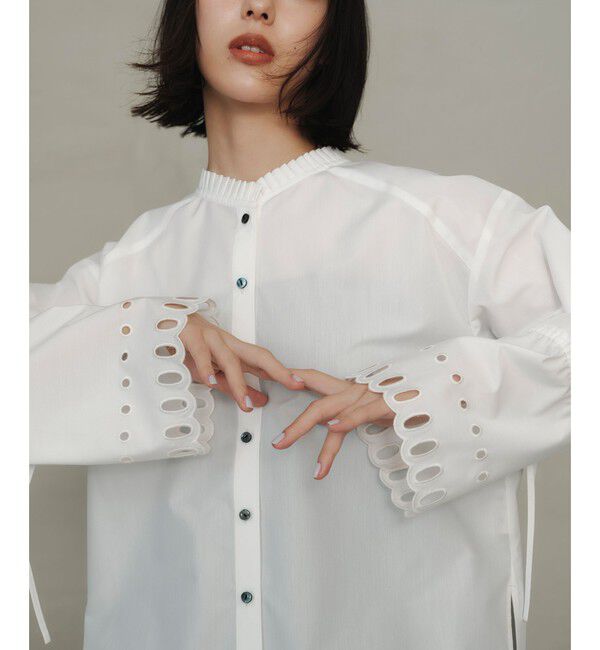 EMMEL REFINES「＜EMMEL REFINES＞EM ソデスカラシシュウ シャツ」|シャツ・ブラウス|WHITE