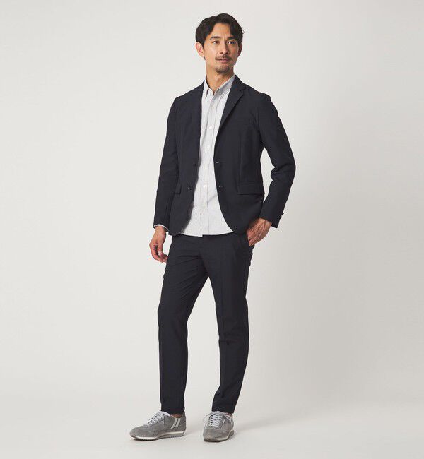 UNITED ARROWS green label relaxing「【WEB限定】JUST fit ドライポリエステル ナロー セットアップ -吸水速乾-」|テーラードジャケット|NAVY