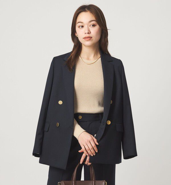 UNITED ARROWS green label relaxing「ラメ リブ クルーネック ニット プルオーバー」|ニット・セーター|