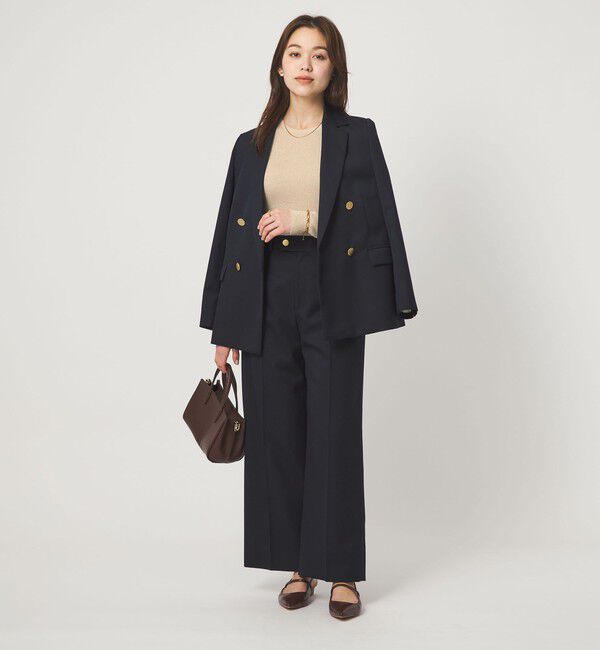 UNITED ARROWS green label relaxing「ラメ リブ クルーネック ニット プルオーバー」|ニット・セーター|