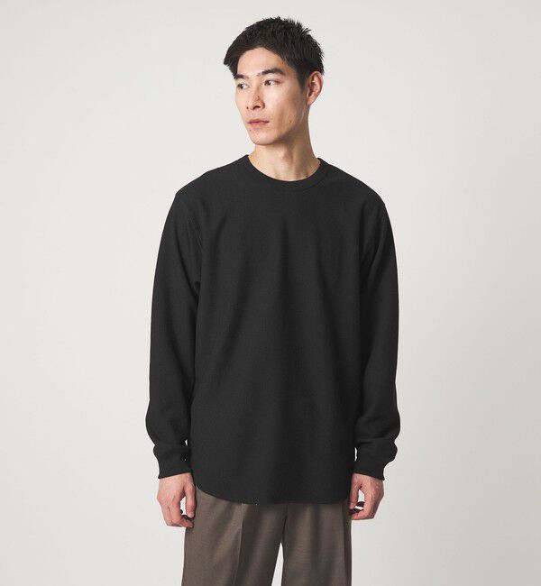 UNITED ARROWS green label relaxing「ドライワッフル クルーネック Tシャツ -吸水速乾-」|Tシャツ・カットソー|BLACK
