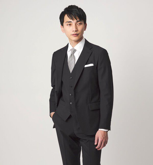 UNITED ARROWS green label relaxing「A+ TWPU トロピカル無地 スリム 5B セットアップ ベスト -ウォッシャブル-」|スーツ|