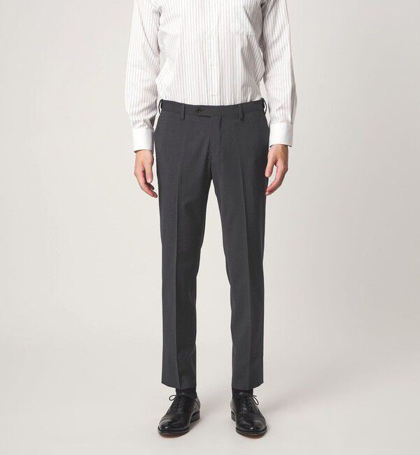 UNITED ARROWS green label relaxing「A+ TWPU トロピカル無地 スリム セットアップ パンツ スラックス -ウォッシャブル・ストレッチ・ウエストア」|スーツ|