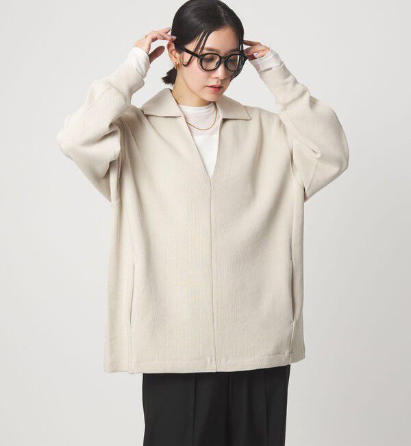 UNITED ARROWS green label relaxing「【WEB限定】＜at ease＞ダブルフェイス エリツキ プルオーバー カットソー」|Tシャツ・カットソー|NATURAL