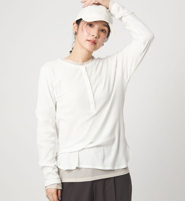 UNITED ARROWS green label relaxing「【WEB限定】＜at ease＞シアーテレコ ヘンリーネック カットソー」|Tシャツ・カットソー|