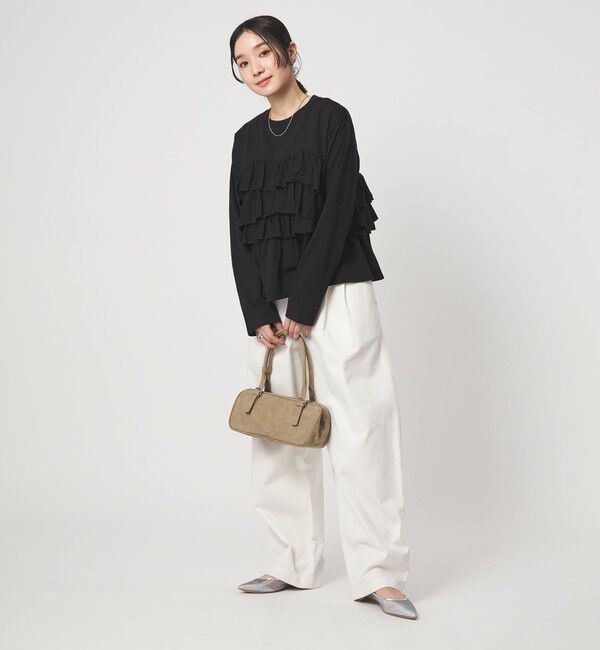 UNITED ARROWS green label relaxing「【WEB限定】＜at ease＞フロント フリル プルオーバー カットソー」|Tシャツ・カットソー|