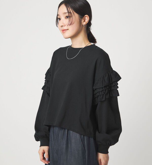 UNITED ARROWS green label relaxing「【WEB限定】＜at ease＞袖フリル プルオーバー カットソー」|Tシャツ・カットソー|