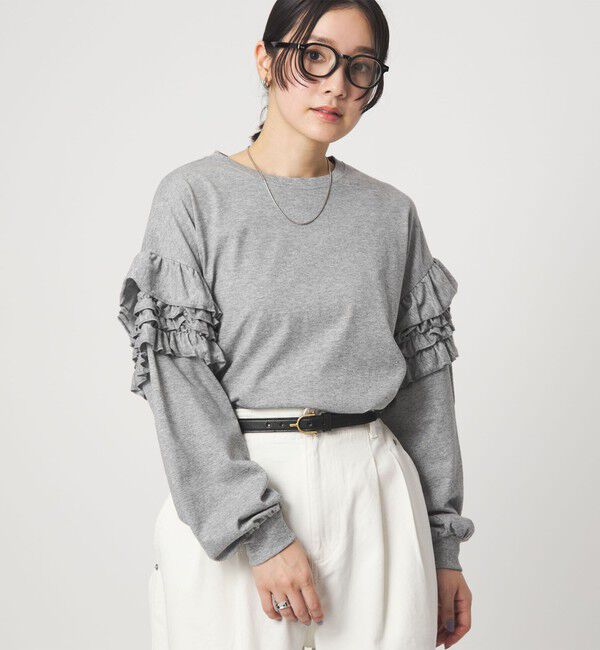 UNITED ARROWS green label relaxing「【WEB限定】＜at ease＞袖フリル プルオーバー カットソー」|Tシャツ・カットソー|