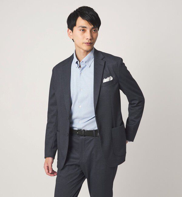 UNITED ARROWS green label relaxing「A+ プリントジャージ 2B スタンダード セットアップ ジャケット -ウォッシャブル・ストレッチ-」|テーラードジャケット|