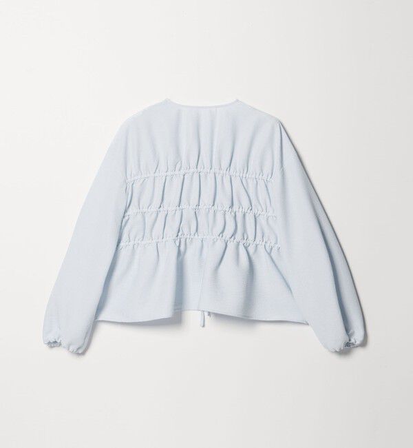 EMMEL REFINES「＜EMMEL REFINES＞EM コードレーン リボンギャザー ブラウス」|シャツ・ブラウス|