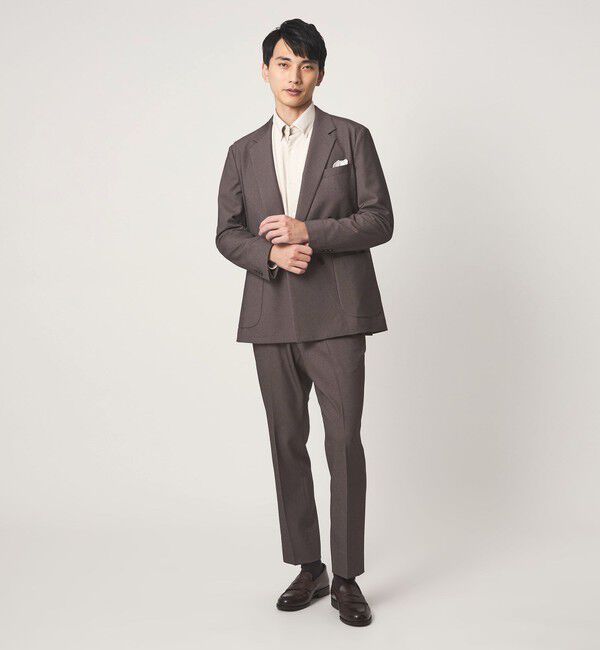 UNITED ARROWS green label relaxing「A+ ポリエステル シャークスキン ダブルブレスト 4B スタンダード セットアップ ジャケット -ウォッシャブ」|テーラードジャケット|