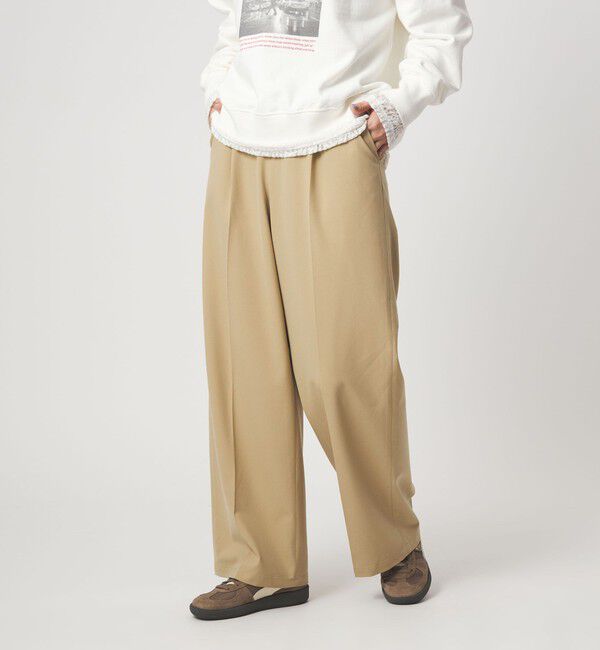 UNITED ARROWS green label relaxing「【WEB限定】＜at ease＞オルマイ ワイド パンツ ウォッシャブル ストレッチ UVカット」|その他|BEIGE