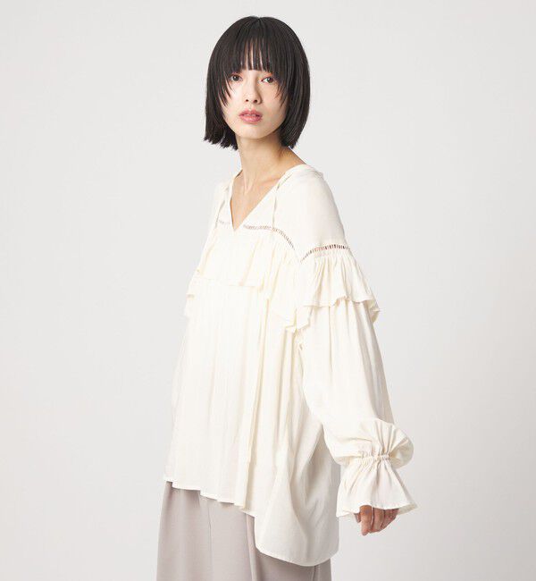 EMMEL REFINES「＜EMMEL REFINES＞EM ハシゴレース フリル ブラウス」|シャツ・ブラウス|