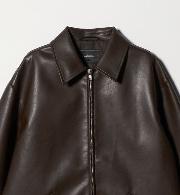 UNITED ARROWS green label relaxing「レザーライク ジップ ブルゾン」|ブルゾン・スタジャン|