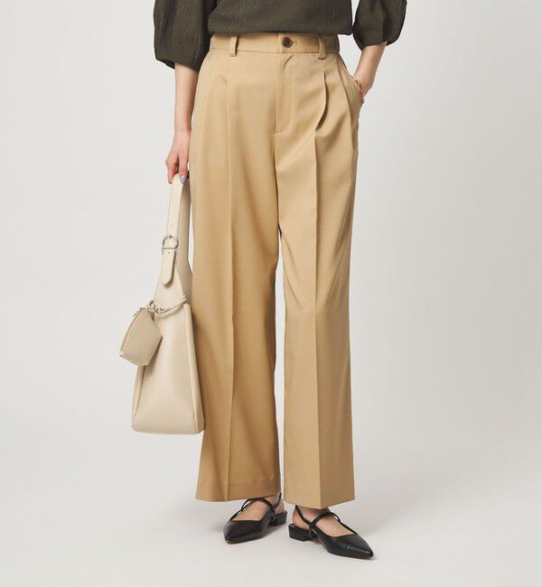 UNITED ARROWS green label relaxing「［size SHORT/TALLあり］ツイル イージー ワイド パンツ」|スラックス|BEIGE