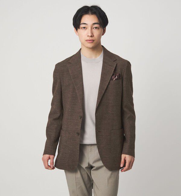 UNITED ARROWS green label relaxing「WO/LI ピンヘッド 2B RG ジャケット」|テーラードジャケット|DK.BROWN