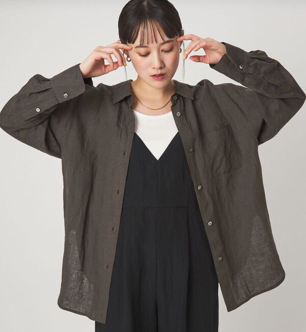 UNITED ARROWS green label relaxing「【結論シリーズ】リネン2WAYシャツ［size SHORTあり］」|シャツ・ブラウス|