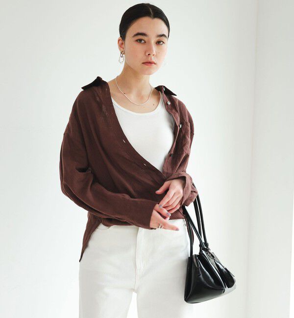 UNITED ARROWS green label relaxing「【結論シリーズ】リネン2WAYシャツ［size SHORTあり］」|シャツ・ブラウス|