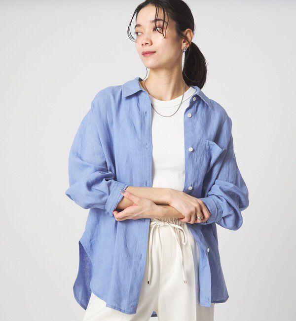 UNITED ARROWS green label relaxing「【結論シリーズ】リネン2WAYシャツ［size SHORTあり］」|シャツ・ブラウス|