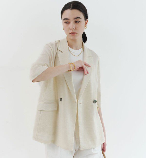 UNITED ARROWS green label relaxing「【結論シリーズ】シアーエアミドルスリーブジャケット［size SHORTあり］」|テーラードジャケット|