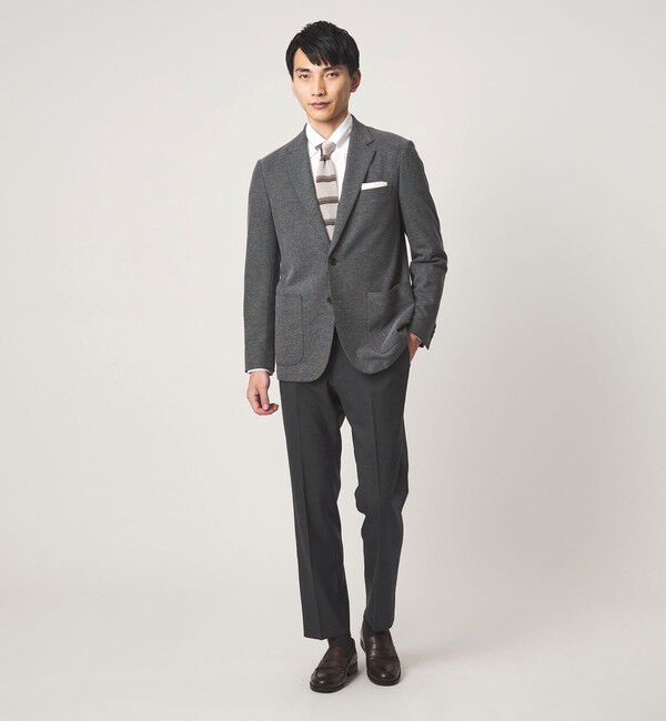 UNITED ARROWS green label relaxing「TW メランジ トロピカル スタンダード スラックス -ウォッシャブル・ストレッチ・ウエストアジャスター-」|スラックス|