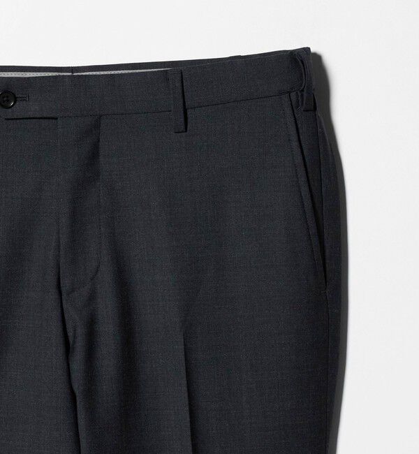 UNITED ARROWS green label relaxing「TW メランジ トロピカル スタンダード スラックス -ウォッシャブル・ストレッチ・ウエストアジャスター-」|スラックス|