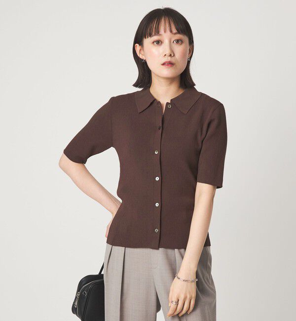 UNITED ARROWS green label relaxing「HIYOKE エリツキ リブ ニット マシンウォッシャブル UVカット 遮熱」|ニット・セーター|