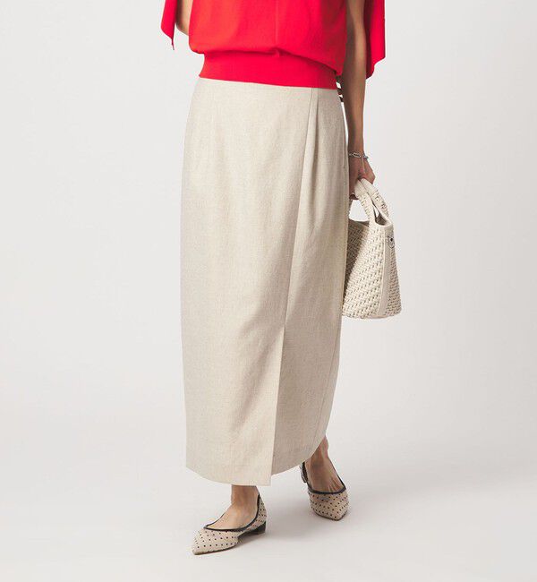 UNITED ARROWS green label relaxing「［size SHORTあり］リネンライク スリット タイト スカート」|タイト|