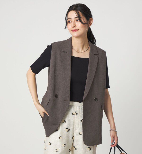 UNITED ARROWS green label relaxing「ラスティック ツイル ジレ マシンウォッシャブル ストレッチ UVカット 吸水速乾」|ベスト・ジレ|