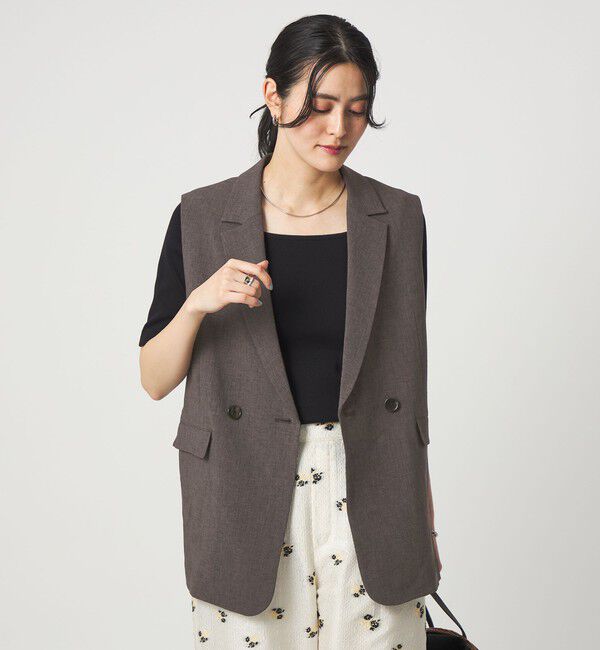 UNITED ARROWS green label relaxing「ラスティック ツイル ジレ マシンウォッシャブル ストレッチ UVカット 吸水速乾」|ベスト・ジレ|