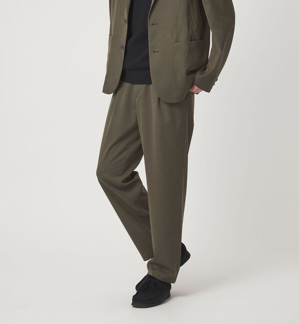 UNITED ARROWS green label relaxing「DICROS ポリエステル ツイル 1プリーツ W2 ユーティリティパンツ -ストレッチ・撥水-」|チノ|