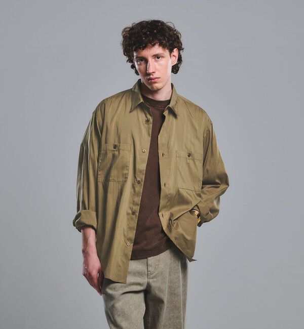 UNITED ARROWS green label relaxing「レーヨンナイロン ワッシャー ダブルパッチポケット レギュラーカラー シャツ」|シャツ・ブラウス|