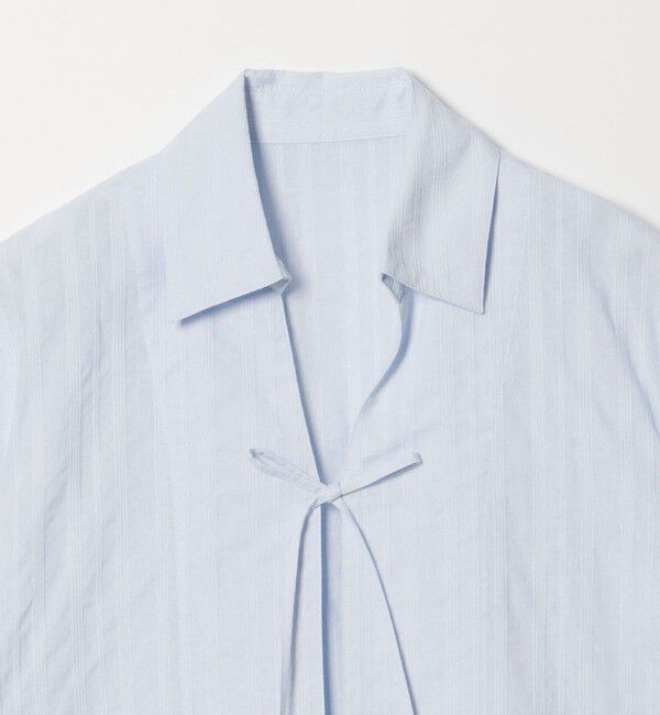 EMMEL REFINES「＜EMMEL REFINES＞EM C/ドビー ストライプ リボン シャツ」|シャツ・ブラウス|