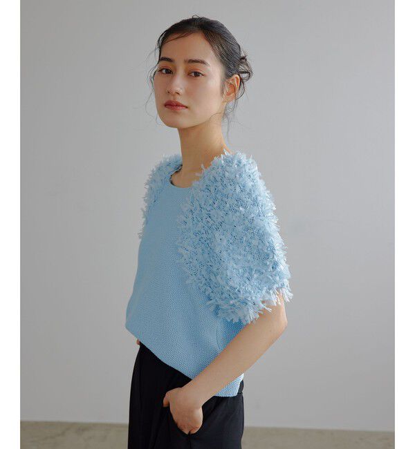 EMMEL REFINES「＜EMMEL REFINES＞EM HW テープヤーン ショートスリーブ ニット」|ニット・セーター|