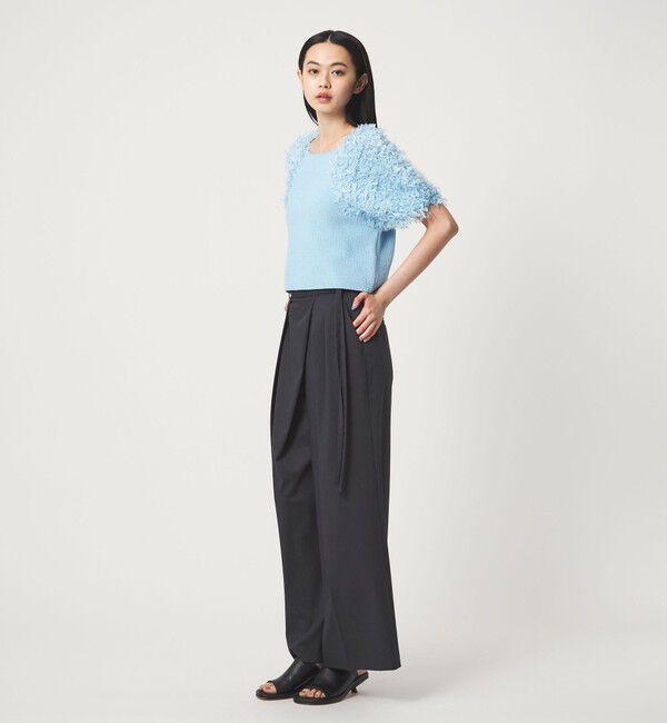 EMMEL REFINES「＜EMMEL REFINES＞EM HW テープヤーン ショートスリーブ ニット」|ニット・セーター|