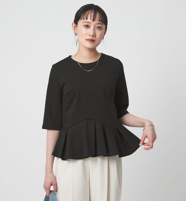 UNITED ARROWS green label relaxing「イレヘム ペプラム ポンチ プルオーバー カットソー 接触冷感 UVカット」|Tシャツ・カットソー|