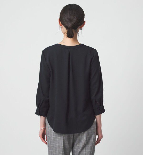 UNITED ARROWS green label relaxing「Vネック 7分袖 ブラウス マシンウォッシャブル」|シャツ・ブラウス|