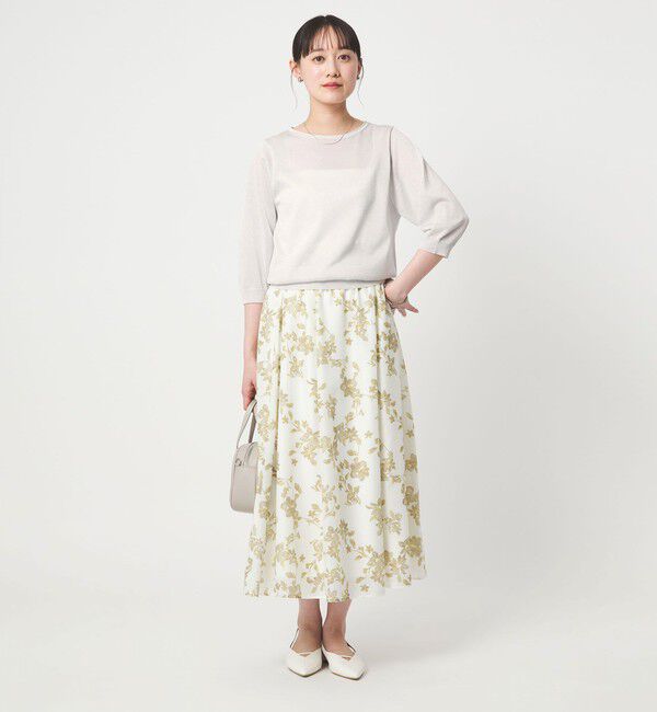 UNITED ARROWS green label relaxing「ラメ 6分袖 ニット プルオーバー」|ニット・セーター|