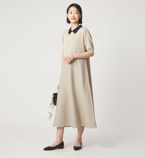 UNITED ARROWS green label relaxing「ハイショク エリツキ ショートスリーブ ニット ワンピース」|ワンピース|